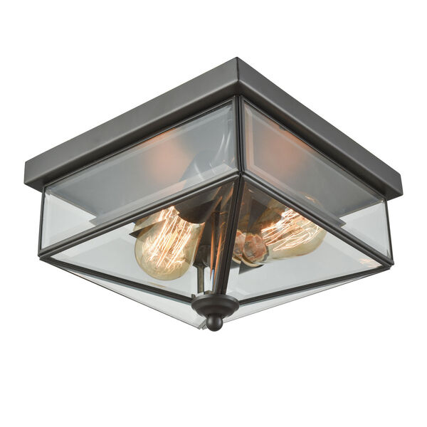 Lankford Oil Rubbed Bronze Two-Light Outdoor Flush Mount, image 1