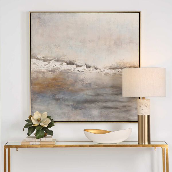 Storm Clouds Abstract Hand Painted Gold Frame Wall Art, image 1
