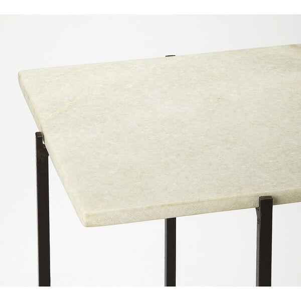 Nigella Square Marble and Metal Accent Table, image 3