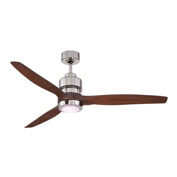 Sonnet Chrome Led 60-Inch Ceiling Fan Kit With Walnut Blade, image 1