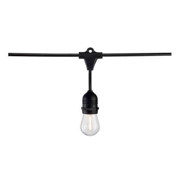 Black 24-Foot LED String Light Fixture, image 3