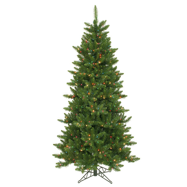 Green 6.5 Foot Camdon Fir Slim LED Christmas Tree with 550 Multicolor Lights, image 1