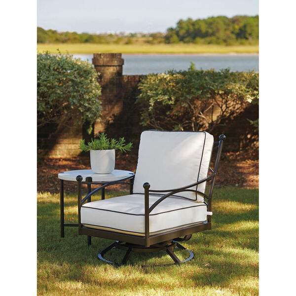 Pavlova Graphite and White Swivel Lounge Chair, image 3