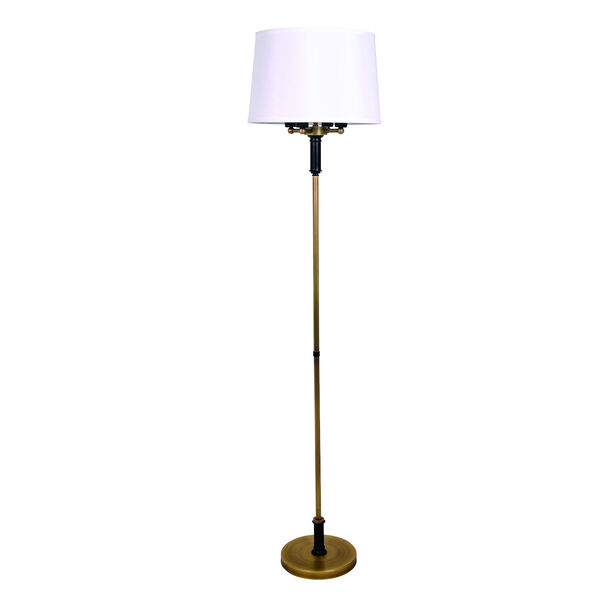 Alpine Antique Brass Black 67-Inch Four-Light Floor Lamp, image 1