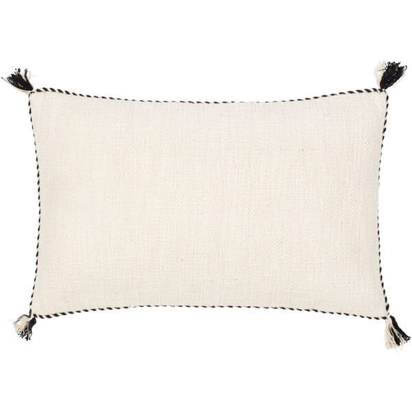 Braided Bisa Cream and Black 14-Inch Pillow, image 1