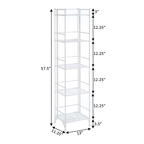 Xtra Storage White Five-Tier Folding Metal Shelf, image 6