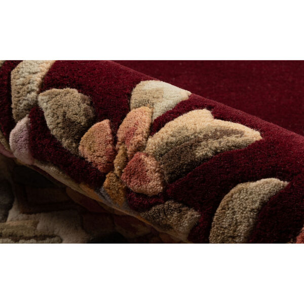 Harmony Floral Burgundy Rectangular: 3 Ft. 6 In. x 5 Ft. 6 In. Rug, image 4