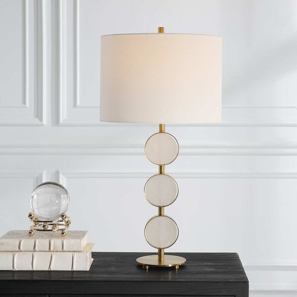 Three Rings White Gold One-Light Contemporary Table Lamp, image 2