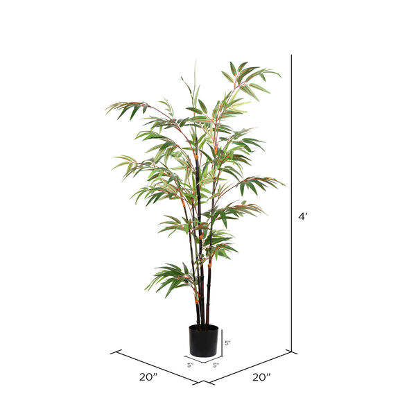 Green 48-Inch Japanese Bamboo Tree with Black Pot, image 2
