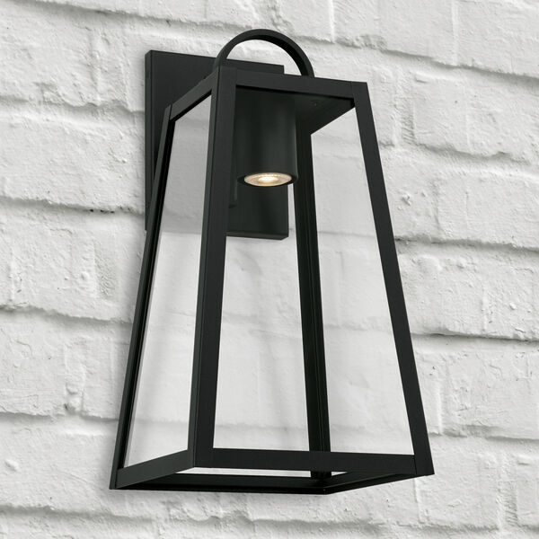 Leighton Black 10-Inch One-Light Minimal Light Pollution Outdoor Wall Lantern with Clear Glass, image 3