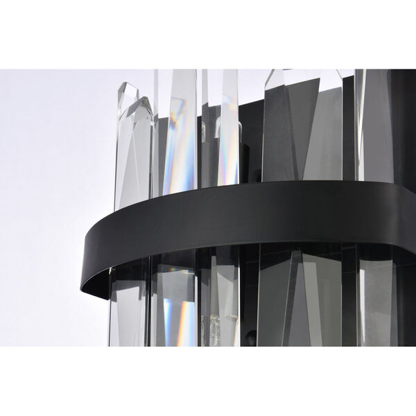 Serena Black and Clear Four-Inch Crystal Bath Sconce, image 6