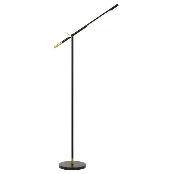 Virton Black and Antique Brass Integrated LED Floor lamp, image 1