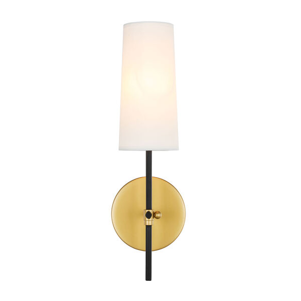 Mel Brass and Black Five-Inch One-Light Wall Sconce, image 1