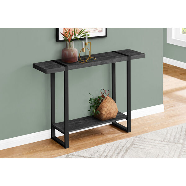Black Mixed Material Hall Table, image 2