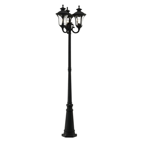 Oxford Textured Black 23-Inch Three-Light Outdoor Post Lantern, image 5