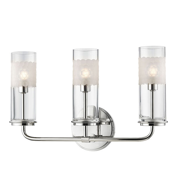 Wentworth Polished Nickel Three-Light Wall Sconce, image 1