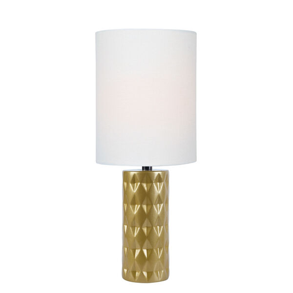 Delta Gold White Linen One-Light Mini Table Lamp, image 1