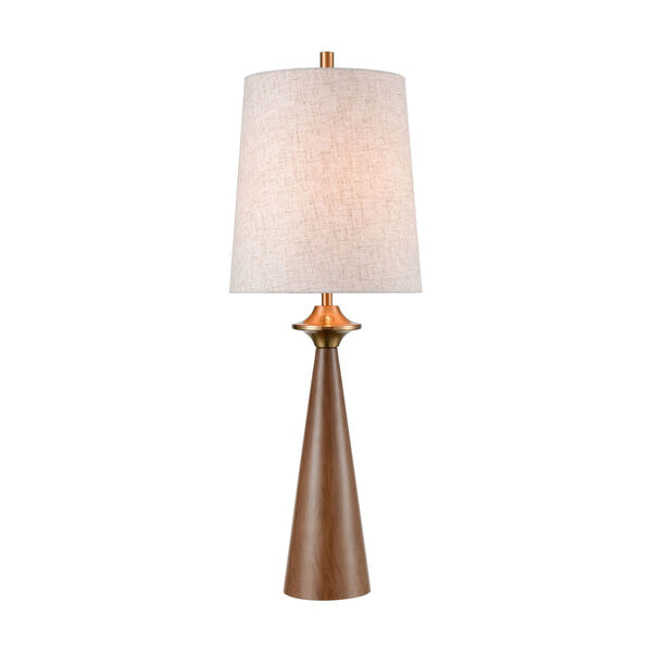 Stissing Brown Burlwood Aged Brass One-Light Table Lamp, image 1