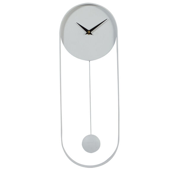 White Metal Contemporary Wall Clock, image 2