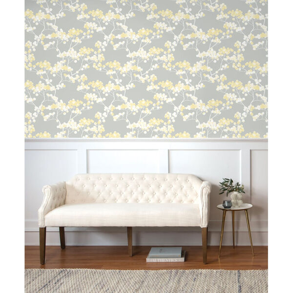 NextWall Gray Cyprus Blossom Peel and Stick Wallpaper, image 4