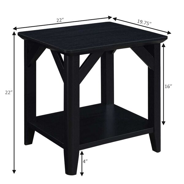 Black End Table with Shelf, image 3