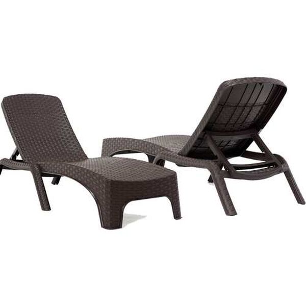 Roma Brown Outdoor Chaise Lounger, Set of Two, image 2