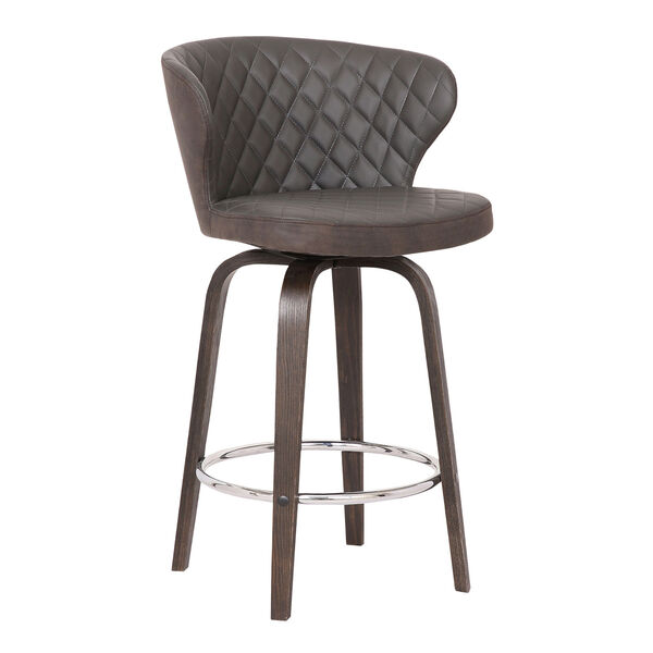 Mynette Brown and Chrome 26-Inch Counter Stool, image 1