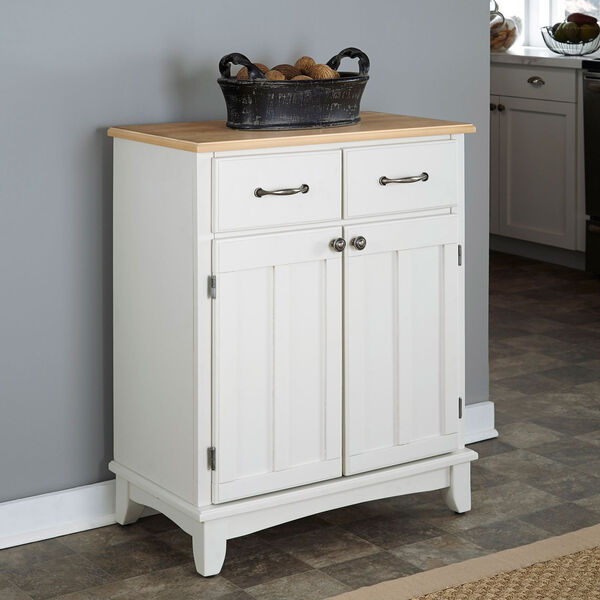 White Buffet with Natural Wood Top, image 2