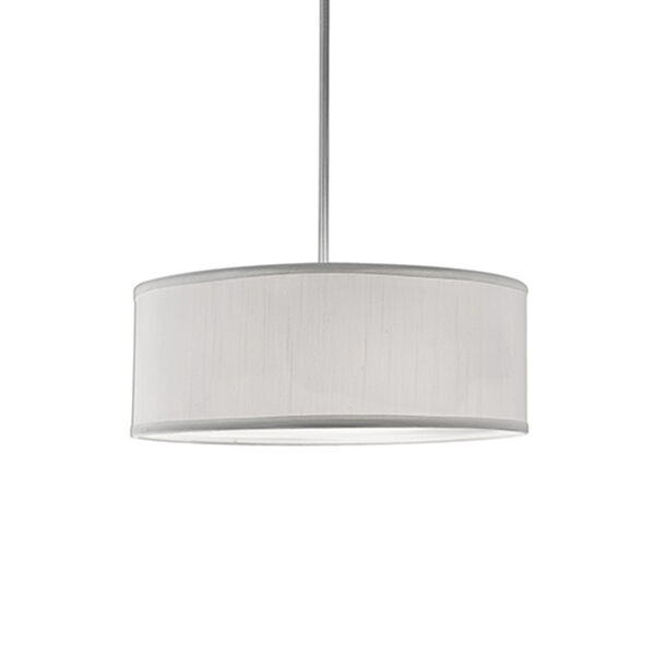 Brushed Nickel 15-Inch Three-Light Pendant with White Shade, image 1