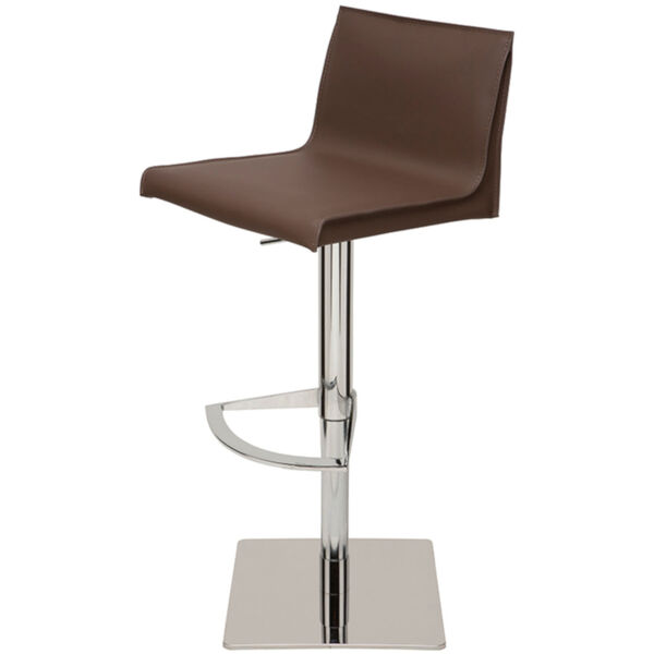Colter Dark Brown and Silver Adjustable Stool, image 1