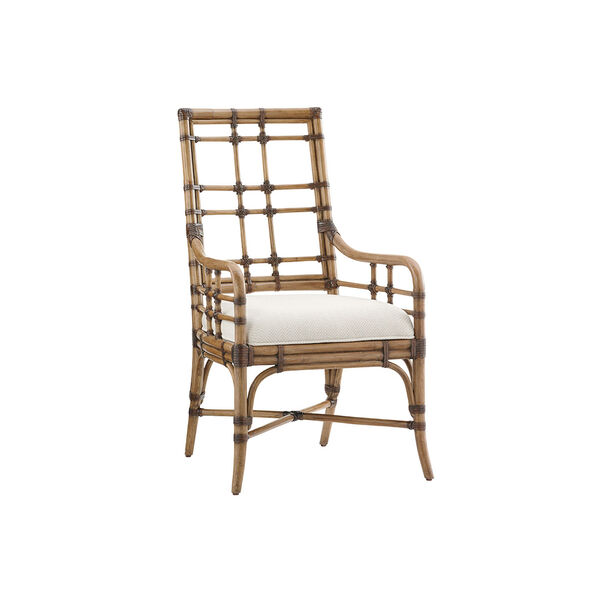 Twin Palms Brown and White Seaview Arm Chair, image 1