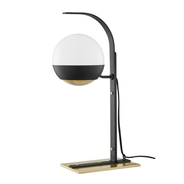 Aly Aged Brass and Black One-Light Table Lamp, image 1