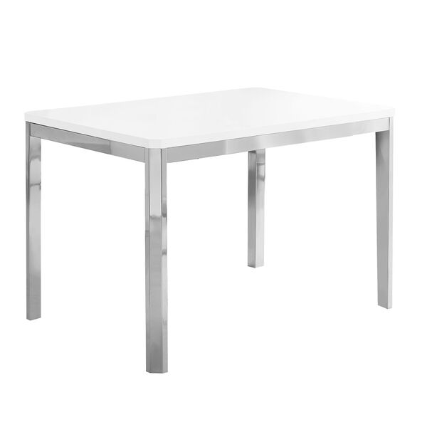 Dining Table - White / Chrome Metal, image 2