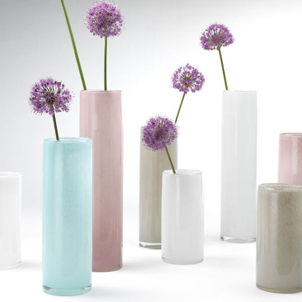 Gwendolyn White Hand Blown Vases Set of Three, image 6
