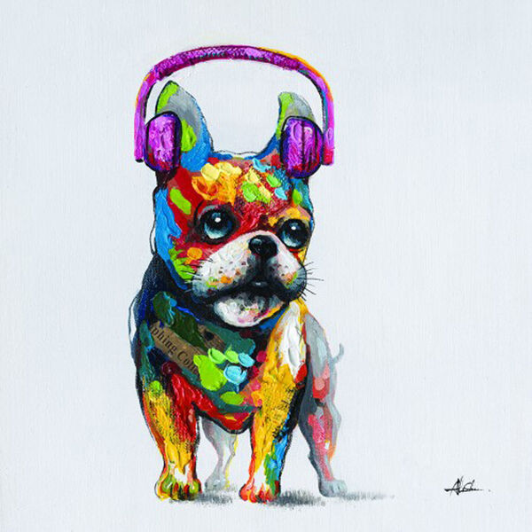 Dog Beats II: 24 x 24 Acrylic Painting, image 1