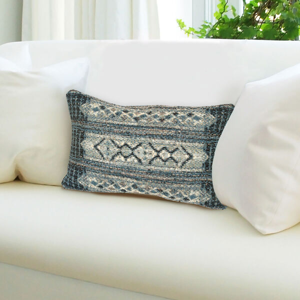 Marina Denim Liora Manne Tribal Stripe Indoor-Outdoor Pillow, image 2