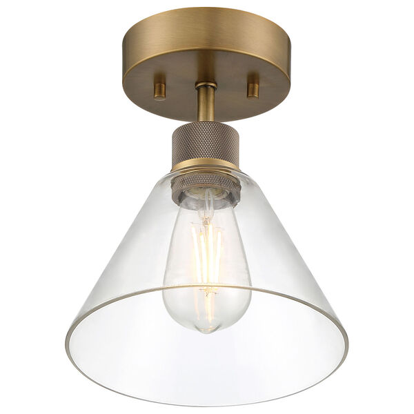 Port Nine Outdoor One-Light LED Semi-Flush with Clear Glass, image 3