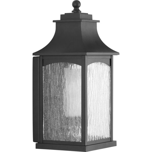Maison Textured Black Seven-Inch One-Light Outdoor Wall Sconce with Clear Water Seeded Shade, image 1