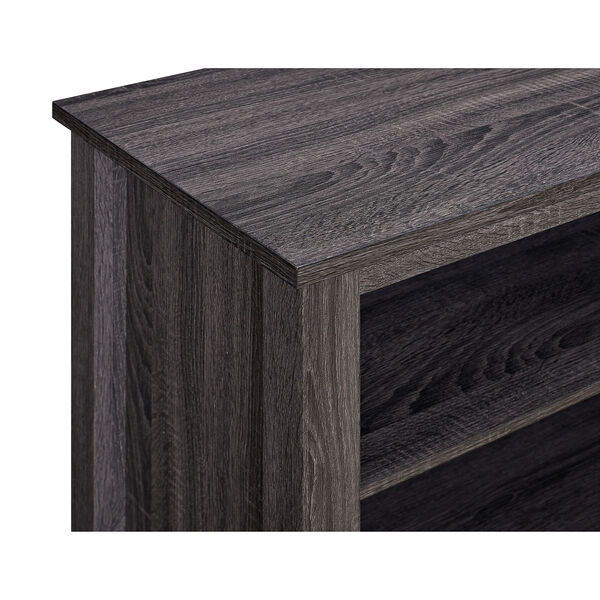 70-Inch Wood Media TV Stand Console with Fireplace - Charcoal, image 5