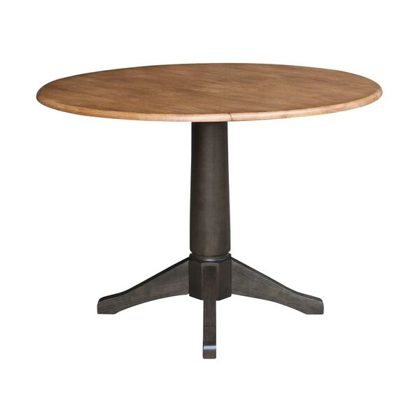 Hickory Washed Coal Round Top Dual Drop Leaf Pedestal Dining Table, image 3