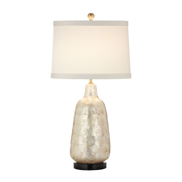 Off White One-Light 9-Inch Shell Vase Lamp, image 1