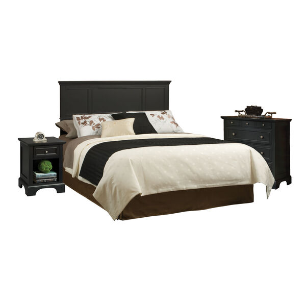 Bedford Black Queen Headboard, Night Stand, and Chest, image 1