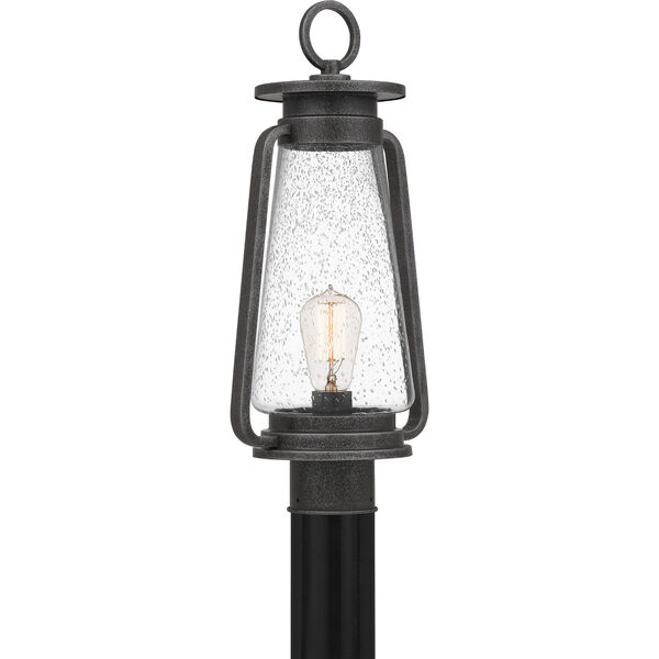 Sutton Speckled Black One-Light Outdoor Post Mount, image 1