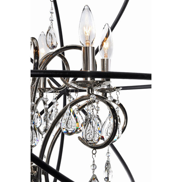 Orbit Anthracite and Polished Nickel Four Light Pendant, image 2