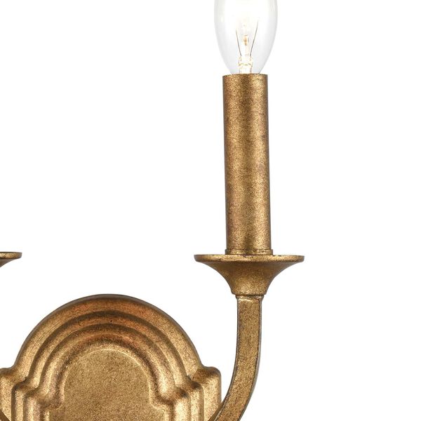 Wembley Antique Gold Two-Light Wall Sconce, image 5