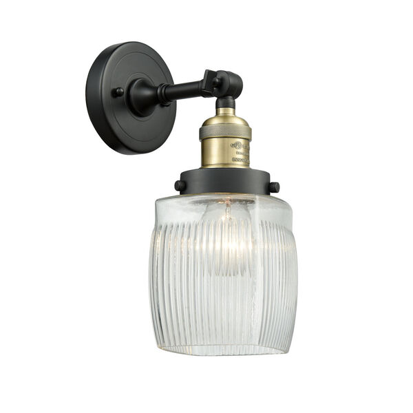 Colton Black Antique Brass LED Wall Sconce, image 1