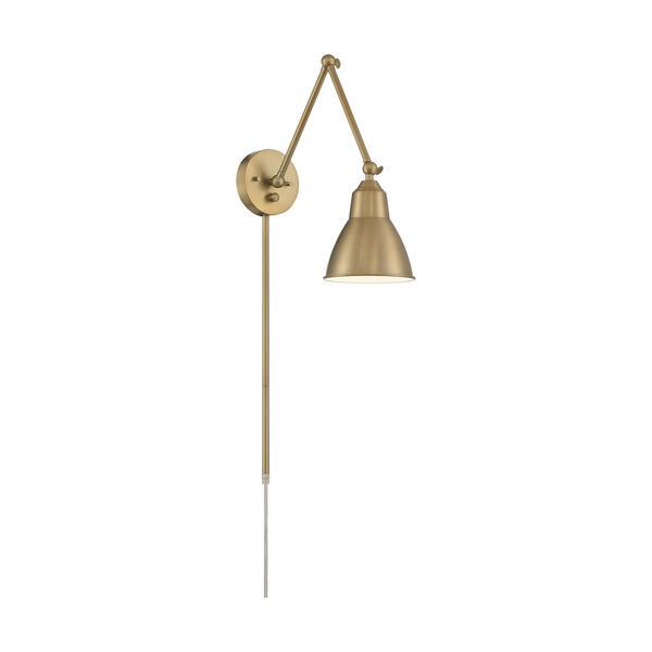 Fulton Brass Polished One-Light Adjustable Swing Arm Wall Sconce, image 1