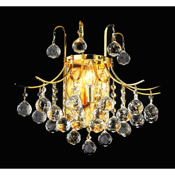 Toureg Gold Three-Light 16-Inch Wall Sconce with Royal Cut Clear Crystal, image 1