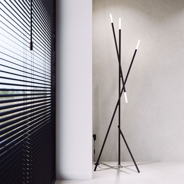 Qux Satin Black Four-Light LED Floor Lamps, image 5