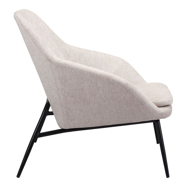 Manuel Beige and Matte Black Accent Chair, image 2